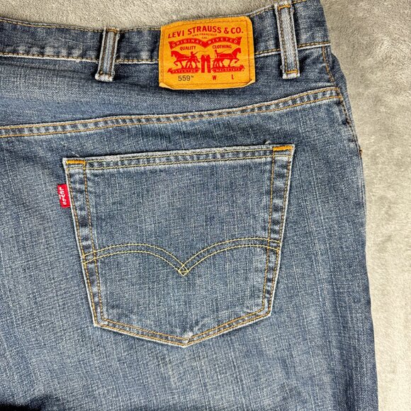 Levi’s 559 Relaxed Straight Men’s Jeans 50x32 Big & Tall Blue Denim - Picture 7 of 12